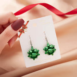 Poshoot Handmade Christmas Stud Earrings For Women Red Green Xmas Color Ribbons Earrings Merry Christmas New Year Party Jewelry Gift