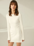 Poshoot Ribbed Crewneck Sweater Dress