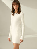 Poshoot Ribbed Crewneck Sweater Dress