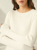 Poshoot Ribbed Crewneck Sweater Dress