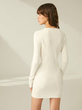 Poshoot Ribbed Crewneck Sweater Dress