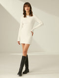 Poshoot Ribbed Crewneck Sweater Dress