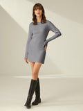 Poshoot Ribbed Crewneck Sweater Dress