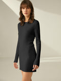 Poshoot Ribbed Crewneck Sweater Dress