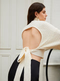 Poshoot Tie Back Mock Neck Sweater