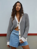 Poshoot Oversized Herringbone Cardigan