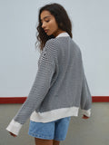 Poshoot Oversized Herringbone Cardigan