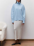 Poshoot Cloudless Sky Turtleneck Oversized Sweater