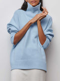 Poshoot Cloudless Sky Turtleneck Oversized Sweater