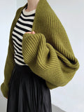 Poshoot Solid Open-Front Shrug Sweater