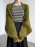 Poshoot Solid Open-Front Shrug Sweater