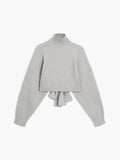 Poshoot Tie Back Mock Neck Sweater