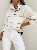 Poshoot Open Collar Button Up Sweater