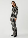 Poshoot Zebra Print Long Sleeve Sweater Dress