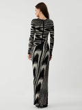 Poshoot Zebra Print Long Sleeve Sweater Dress