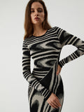 Poshoot Zebra Print Long Sleeve Sweater Dress