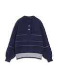 Poshoot Open Collar Button Up Sweater