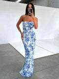 Poshoot Multi Floral Split Long Dress