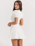 Poshoot Puff Sleeve Short Shirt Dress