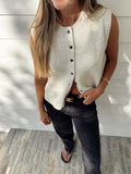 Poshoot Casual Button Up Sweater Vest