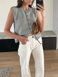 Poshoot Casual Button Up Sweater Vest