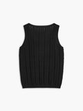 Poshoot Textured Button-Front Sweater Vest