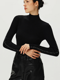 Poshoot Contrast Trim Pullover Sweater