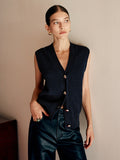 Poshoot Cotton Blends Ribbed Sweater Vest