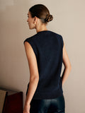 Poshoot Cotton Blends Ribbed Sweater Vest