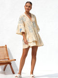 Poshoot Oversized Sun Print Short Dress