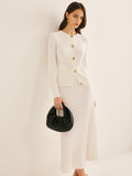 Poshoot Elegant Button Pleated Sweater Co-ord