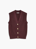 Poshoot Cotton Blends Ribbed Sweater Vest