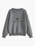 Poshoot Letter Printed Loose Sweater