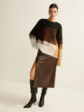 Poshoot Versatile Color Block Loose Sweater