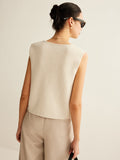 Poshoot Asymmetrical Button Sweater Vest