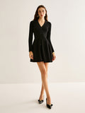 Poshoot Breasted Flowy Sweater Short Dress