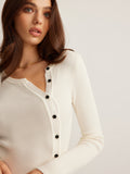 Poshoot Plain Asymmetrical Breasted Sweater