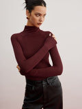 Poshoot Sheer Sleeve Skinny Sweater