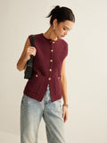 Poshoot Button Down Cozy Sweater Vest