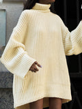 Poshoot Minimalism Turtleneck Short Sweater Dress