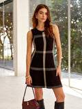 Poshoot Retro Checked Knit Tank Dress