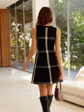 Poshoot Retro Checked Knit Tank Dress