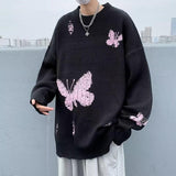 Poshoot Christmas Thanksgiving Gifts  Butterfly Distressed Knitted Sweater