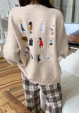 Poshoot Christmas Thanksgiving Gifts  Cartoon Embroidered Knitted Sweater