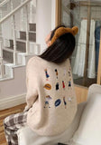 Poshoot Christmas Thanksgiving Gifts  Cartoon Embroidered Knitted Sweater