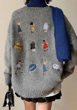 Poshoot Christmas Thanksgiving Gifts  Cartoon Embroidered Knitted Sweater