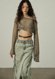 Poshoot Christmas Thanksgiving Gifts  Fishnet Crop Shrug Sweater