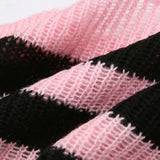 Poshoot Christmas Thanksgiving Gifts  Goth Striped Knitted Shrug Sweater