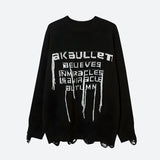 Poshoot Christmas Thanksgiving Gifts  Grunge AK-Bullet Tasseled Sweater