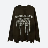 Poshoot Christmas Thanksgiving Gifts  Grunge AK-Bullet Tasseled Sweater